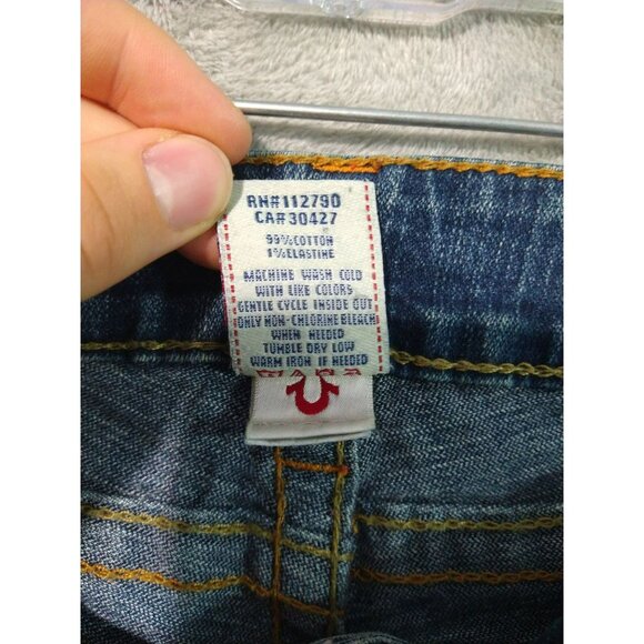 True Religion Jeans Women 27 x 27 Billy Flap Pockets Straight Low Rise Raw Hem - Picture 8 of 9